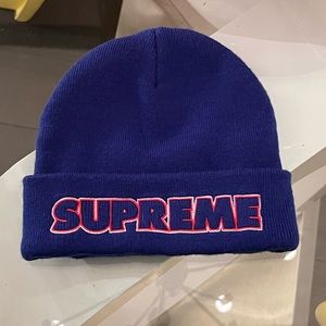 2018 SUPREME World Famous Beanie Stocking Cap Hat Blue Red White